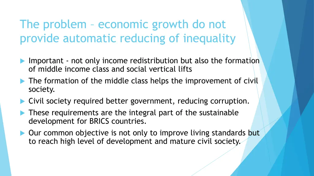 the problem economic growth do not provide