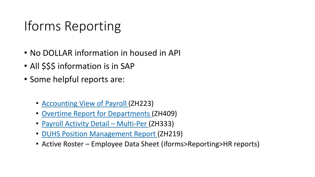 iforms reporting