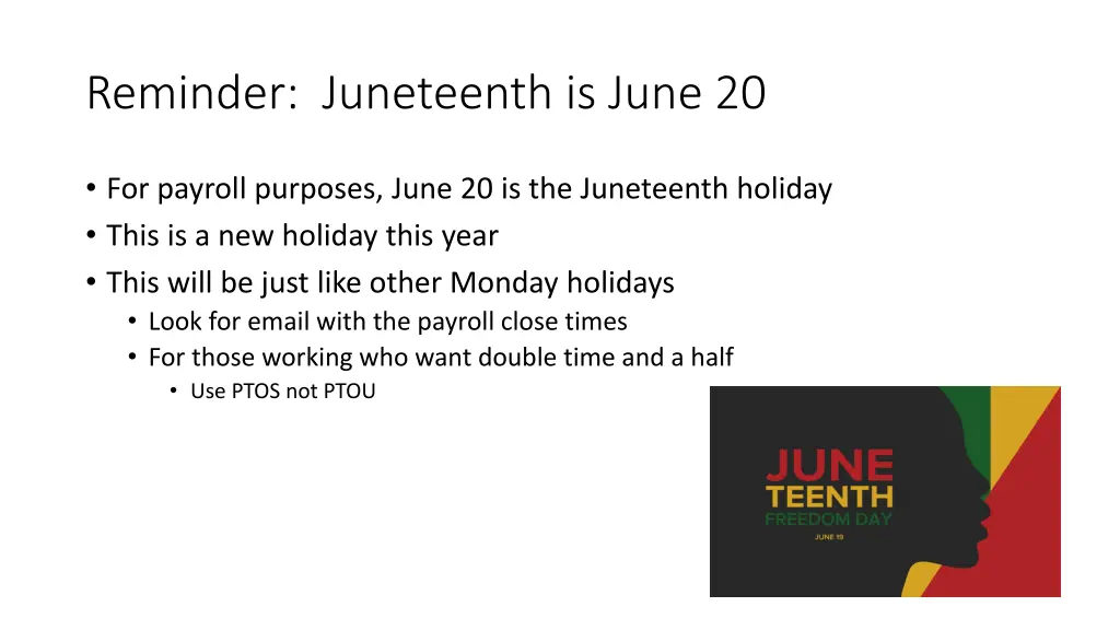 reminder juneteenth is june 20