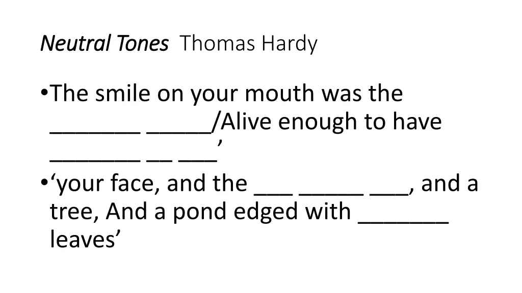 neutral tones neutral tones thomas hardy 2