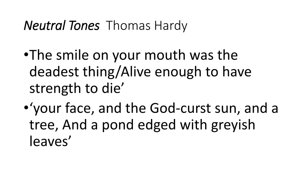 neutral tones neutral tones thomas hardy