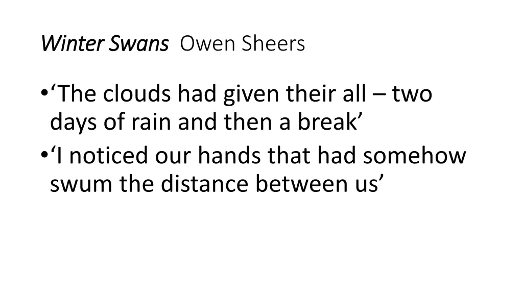 winter swans winter swans owen sheers