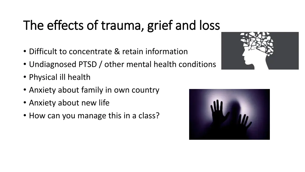 the effects of trauma grief and loss the effects