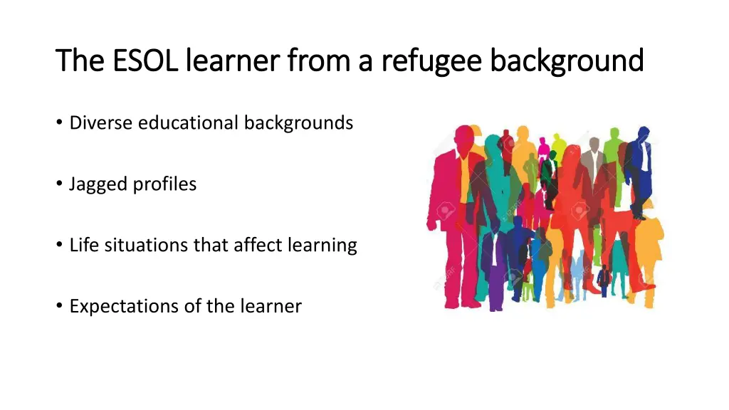 the esol learner from a refugee background