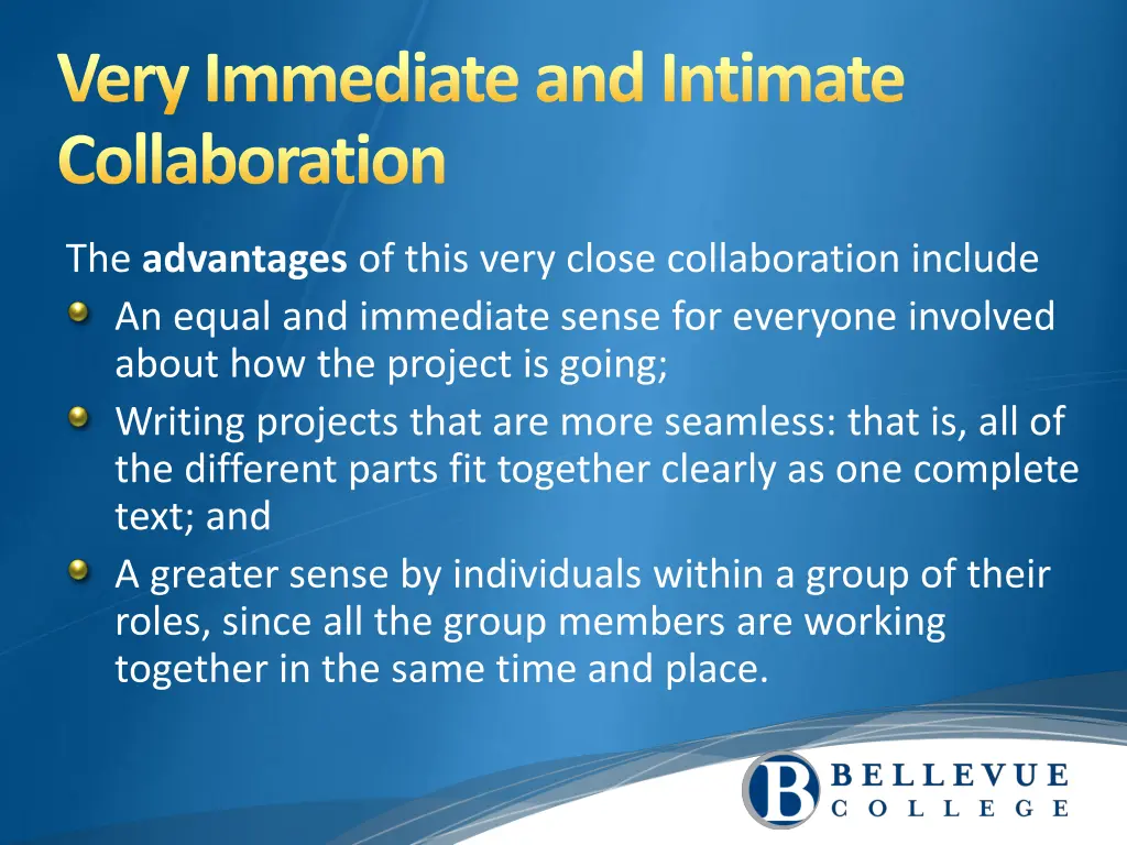 very immediate and intimate collaboration 1