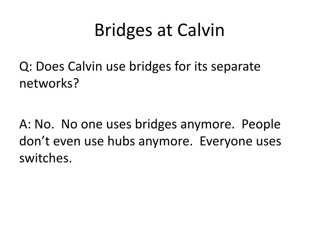 bridges at calvin