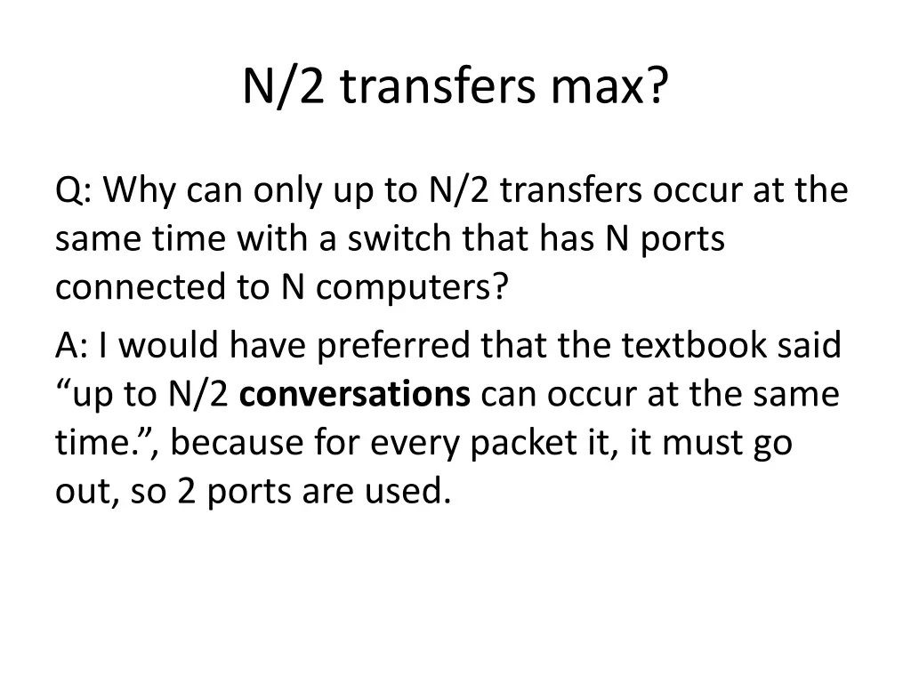 n 2 transfers max