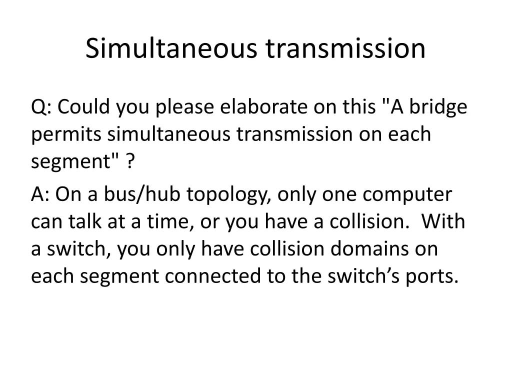 simultaneous transmission