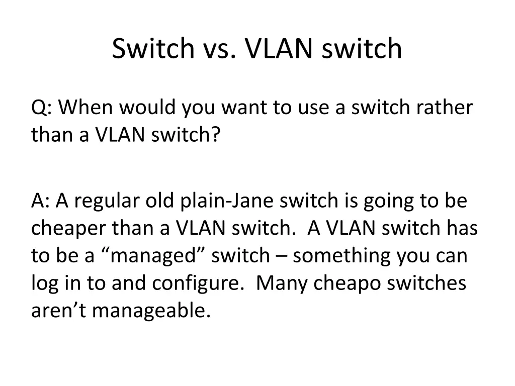 switch vs vlan switch