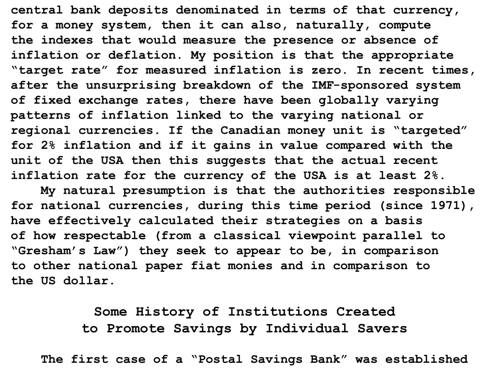 central bank deposits denominated in terms