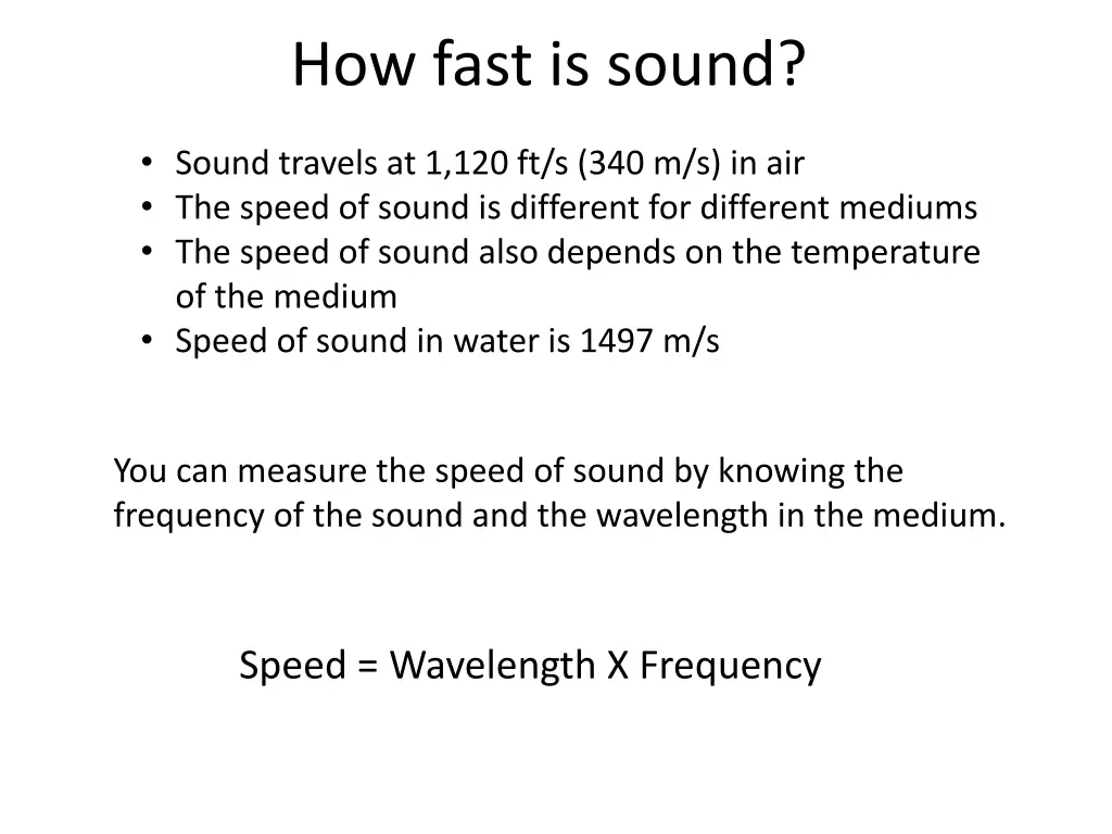 how fast is sound