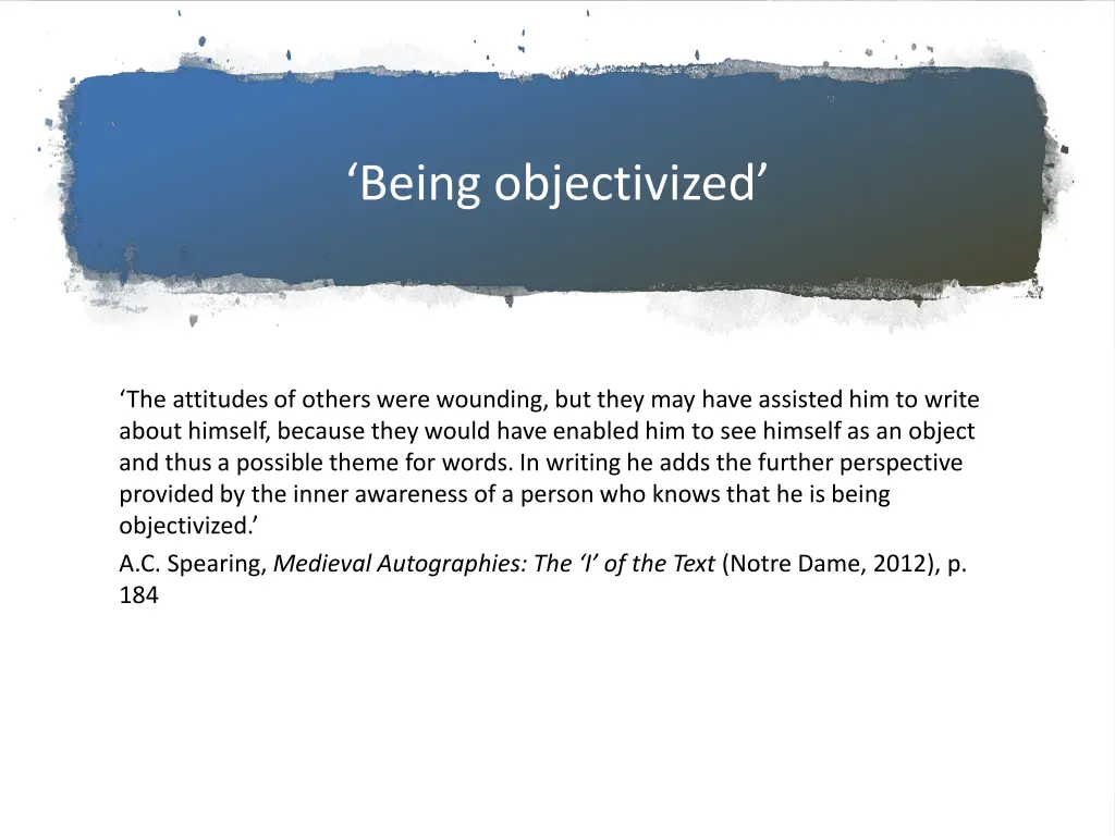 being objectivized