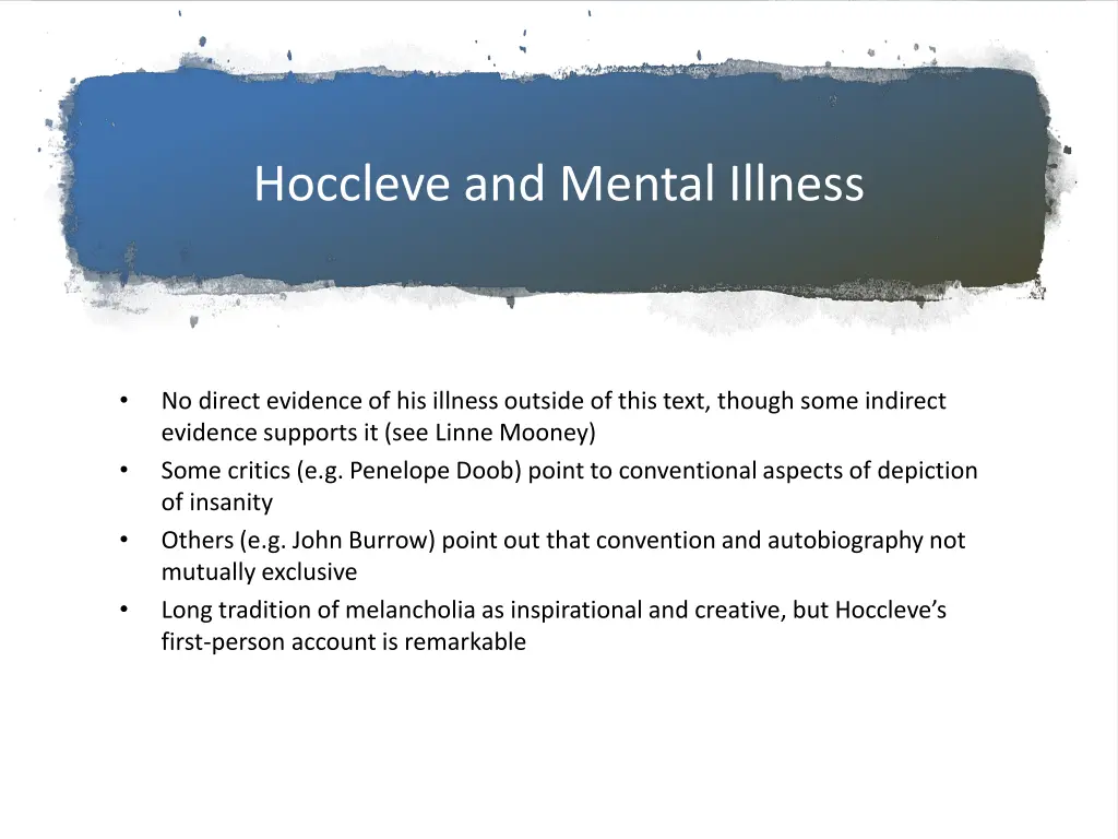 hoccleve and mental illness