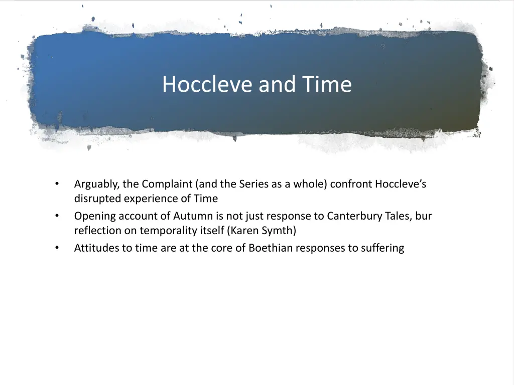 hoccleve and time