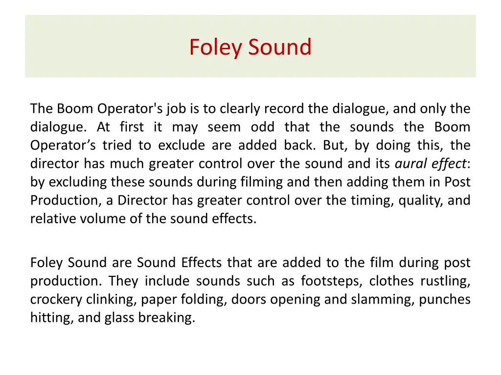 foley sound