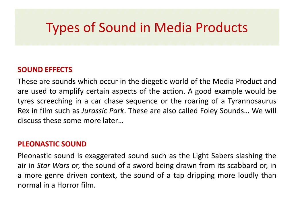 types of sound in media products 4