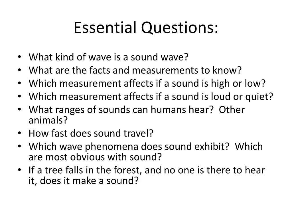 essential questions