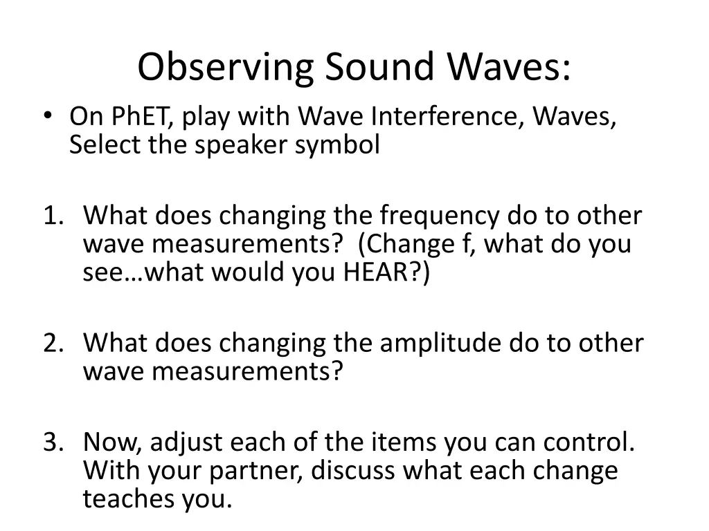 observing sound waves on phet play with wave