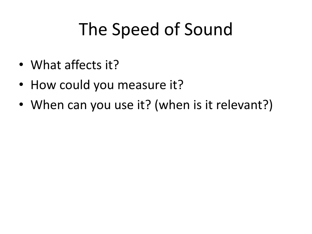 the speed of sound