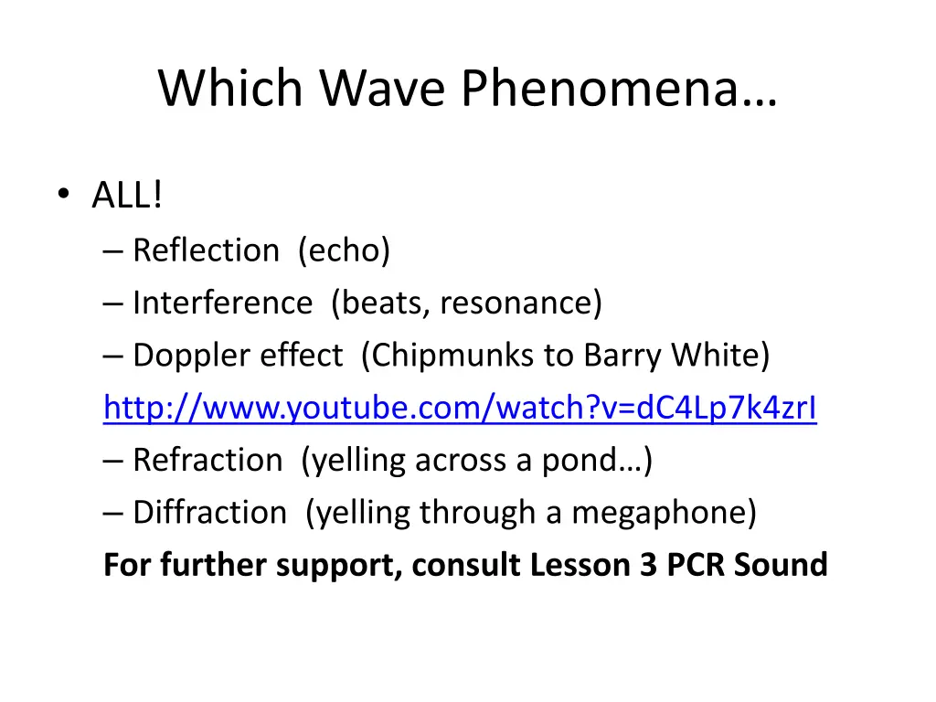 which wave phenomena