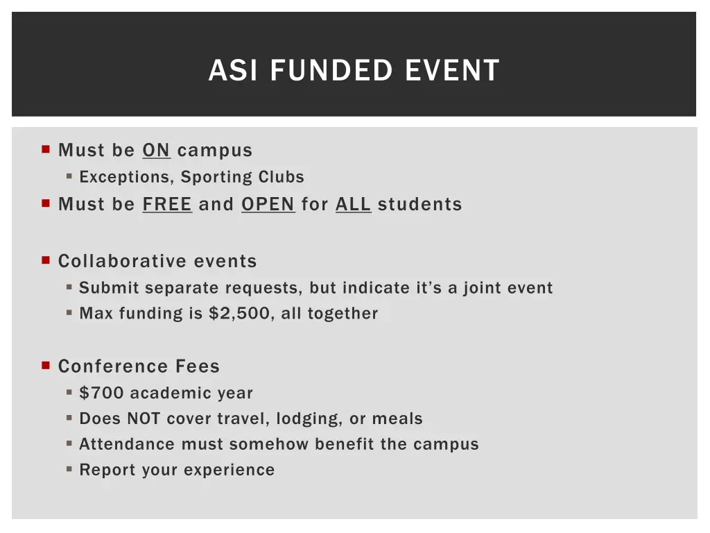 asi funded event