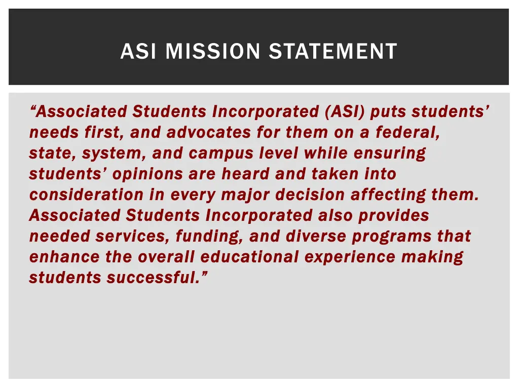 asi mission statement