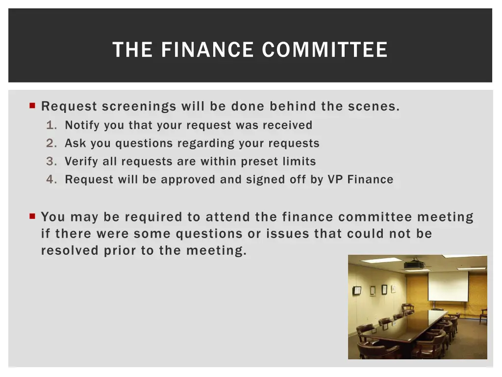 the finance committee