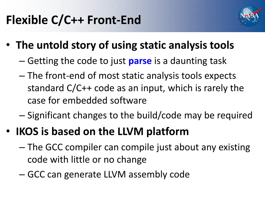 flexible c c front end