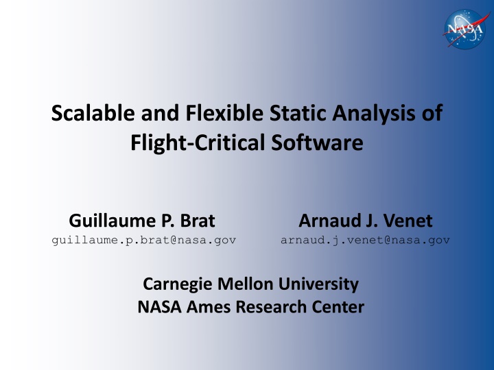 scalable and flexible static analysis of flight