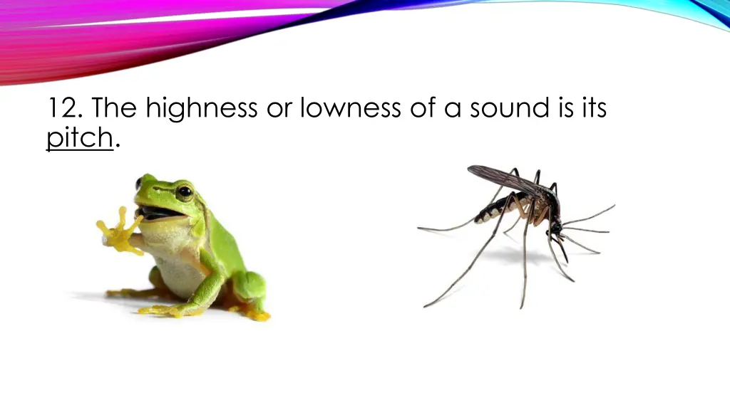 12 the highness or lowness of a sound is its pitch