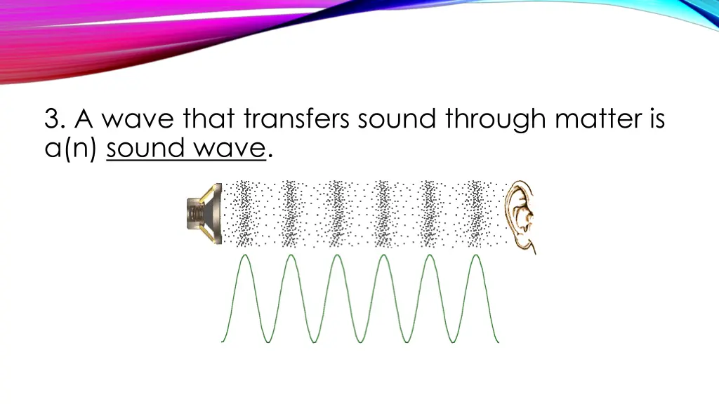 3 a wave that transfers sound through matter