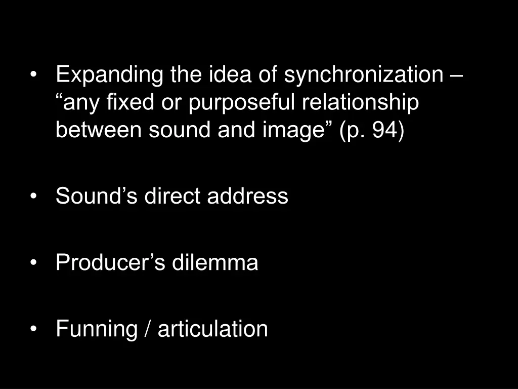 expanding the idea of synchronization any fixed