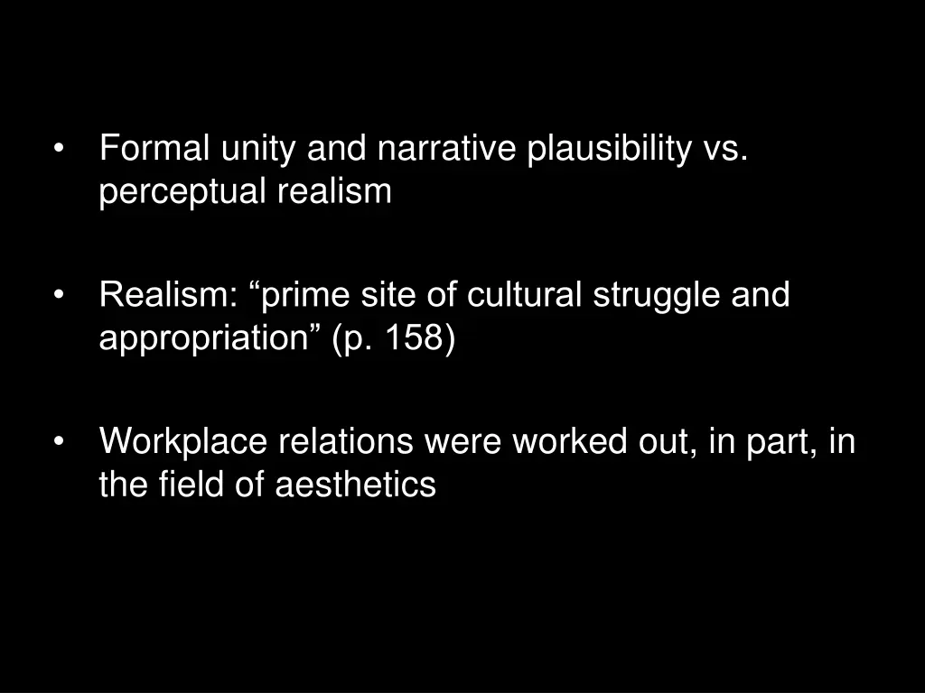 formal unity and narrative plausibility