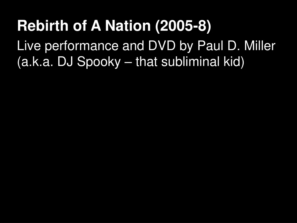 rebirth of a nation 2005 8 live performance