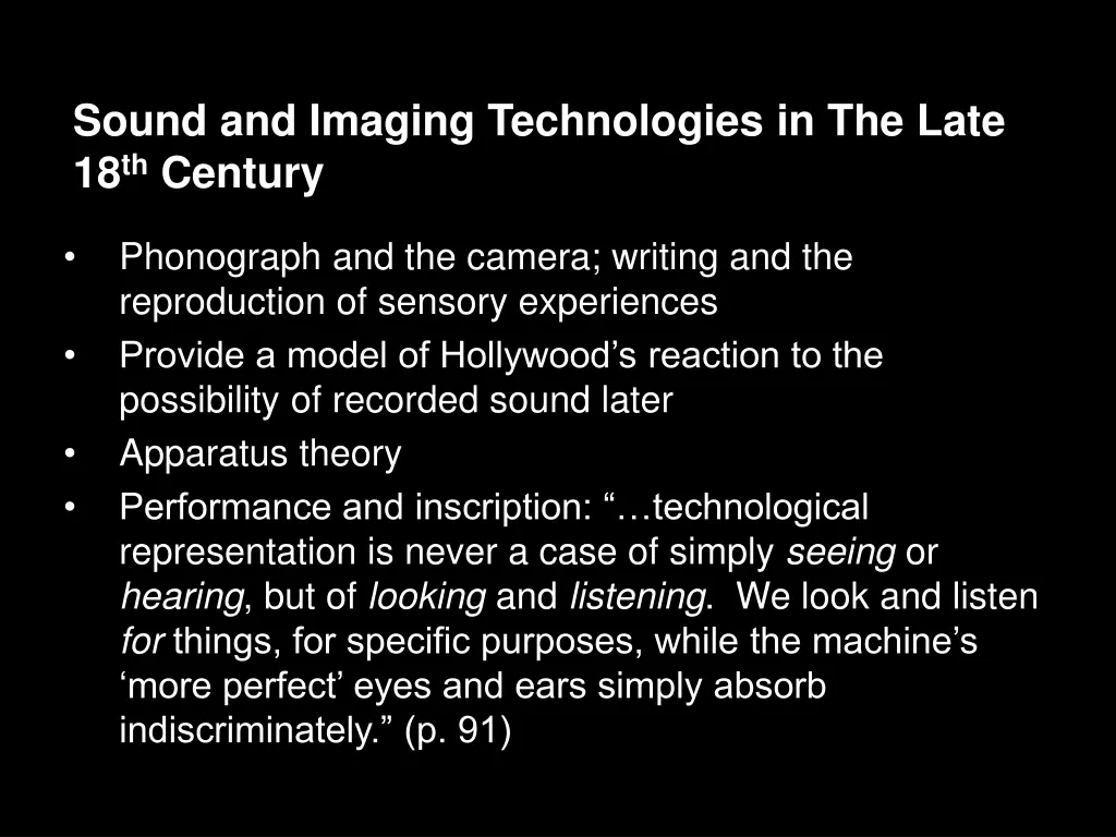 sound and imaging technologies in the late