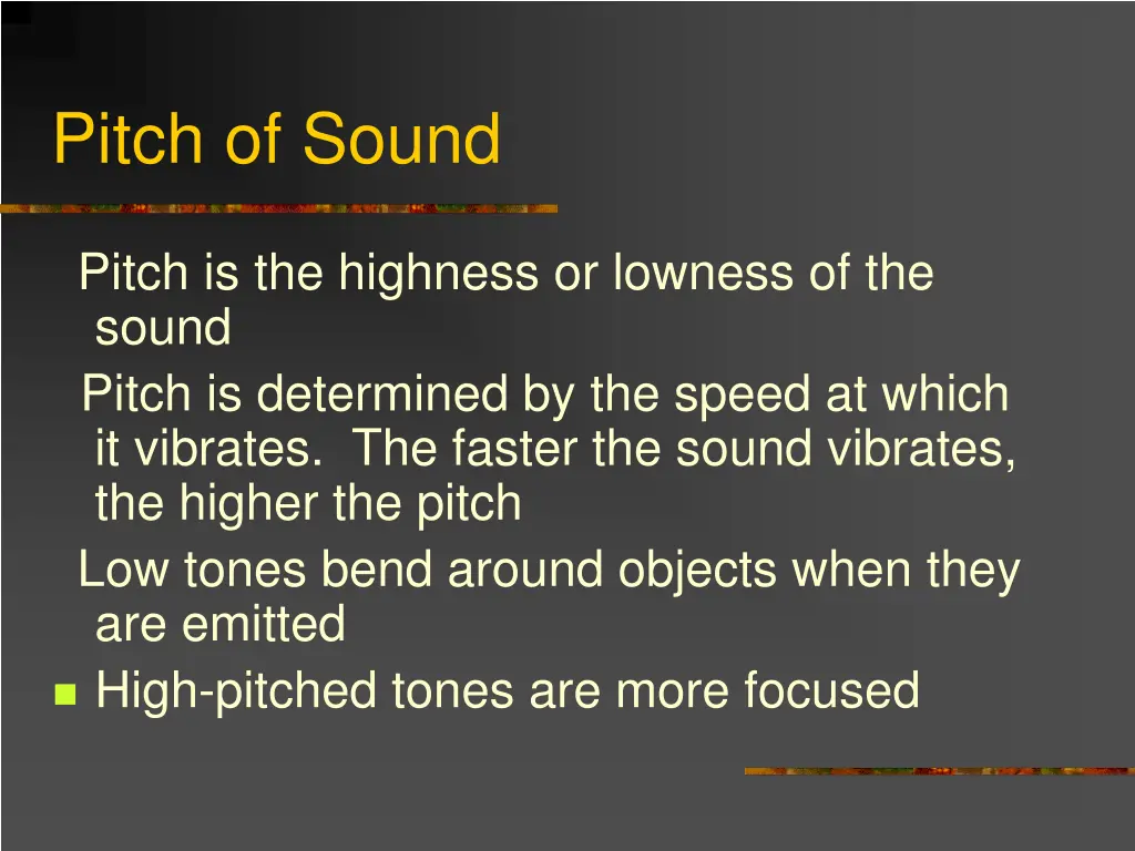 pitch of sound