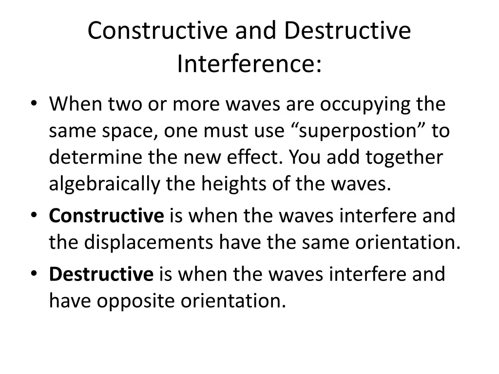 constructive and destructive interference