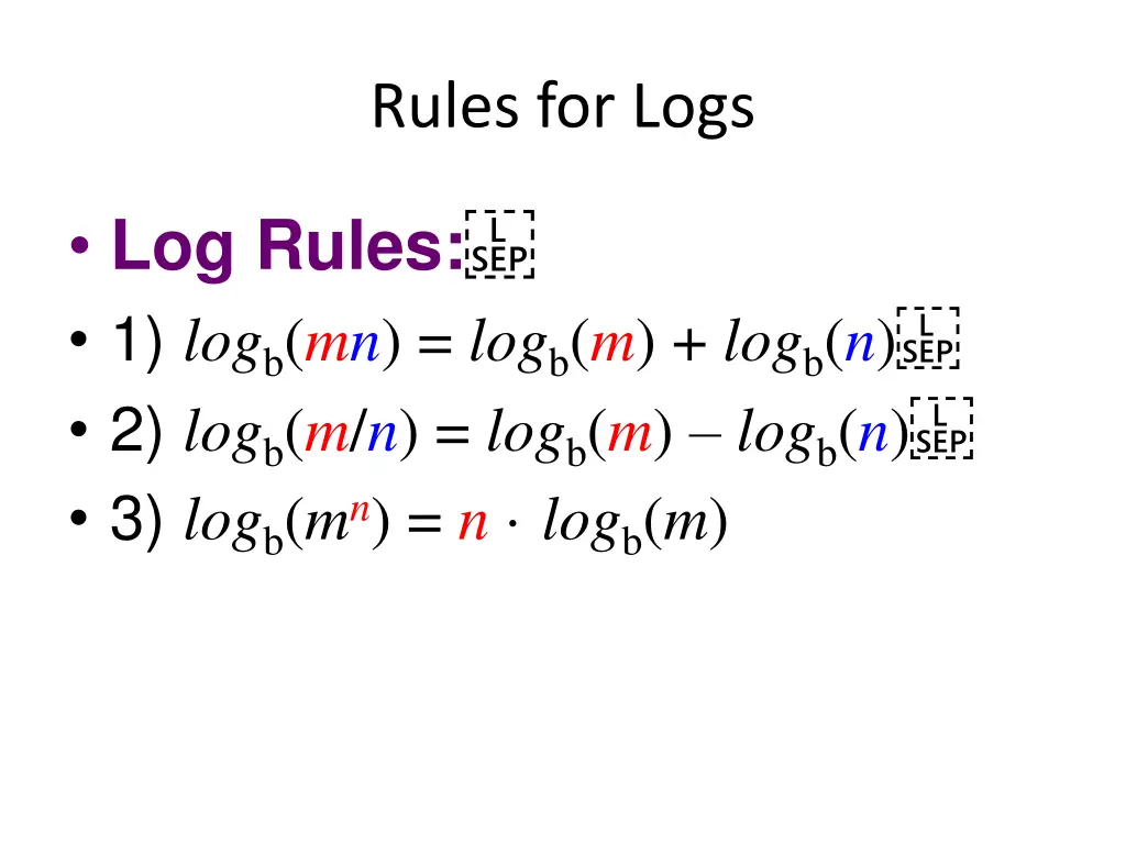 rules for logs