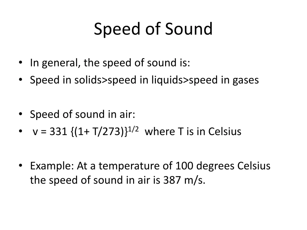 speed of sound