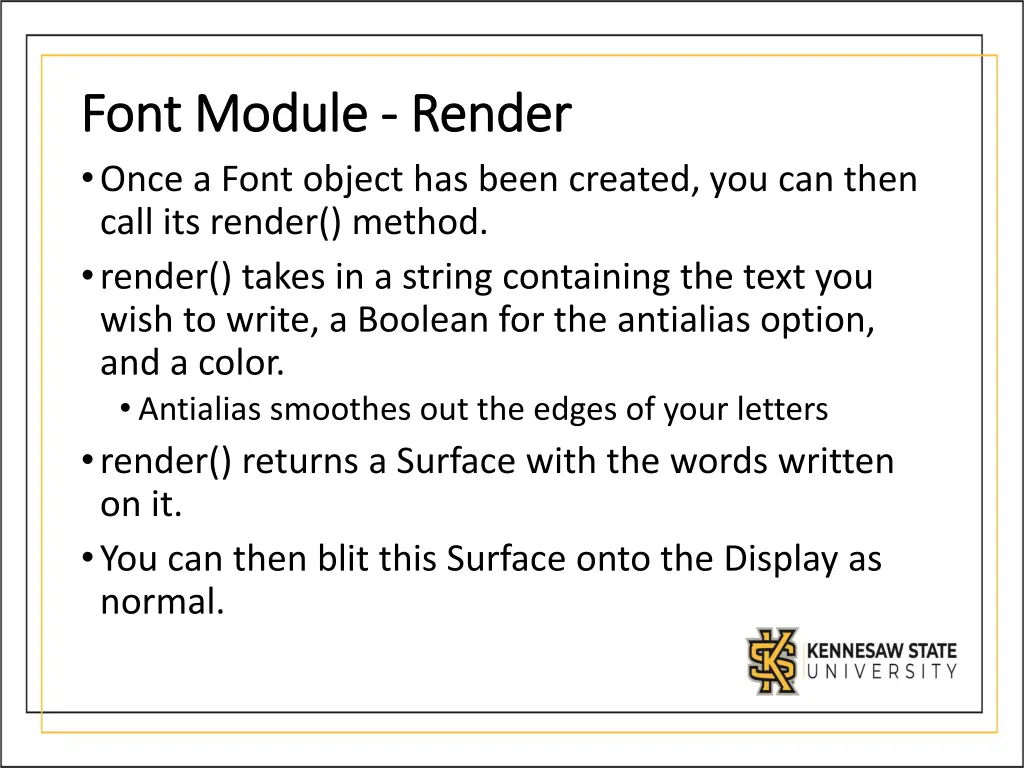 font module font module render once a font object