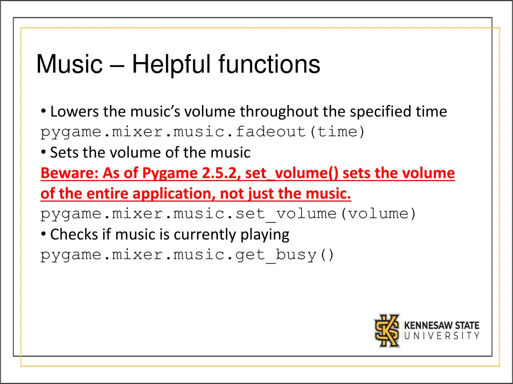 music helpful functions