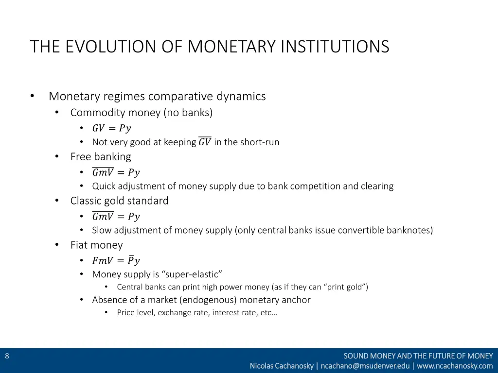 the evolution of monetary institutions 2