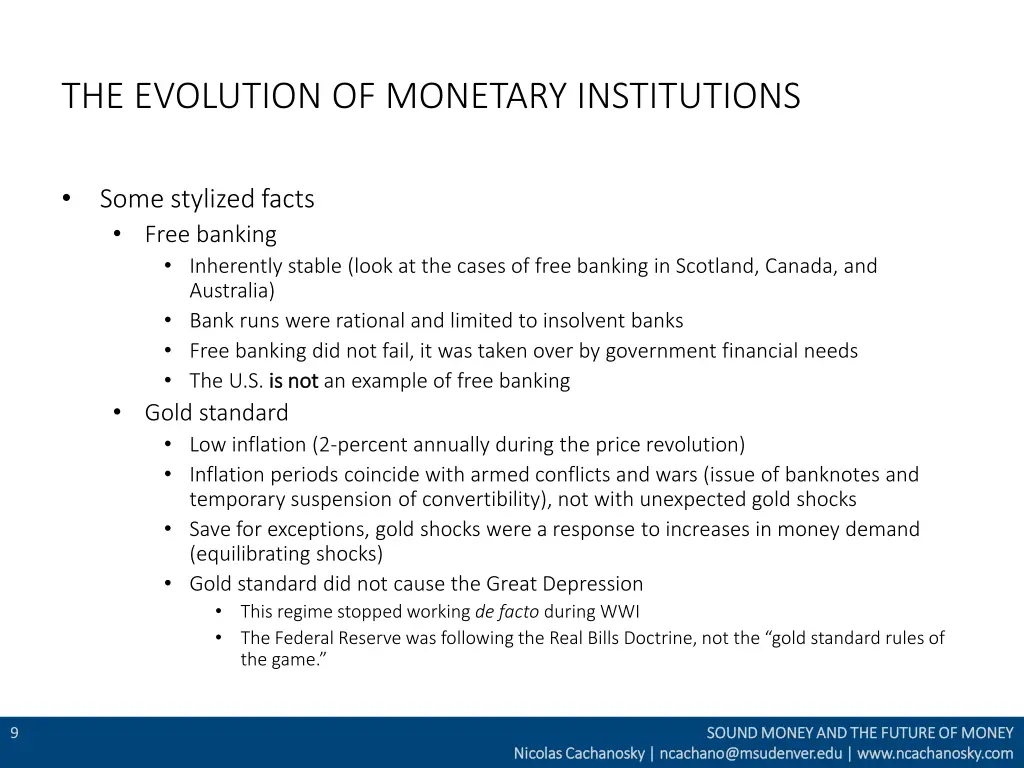 the evolution of monetary institutions 3