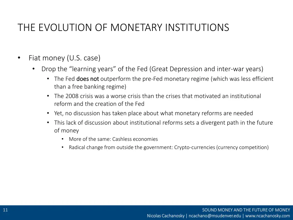 the evolution of monetary institutions 5