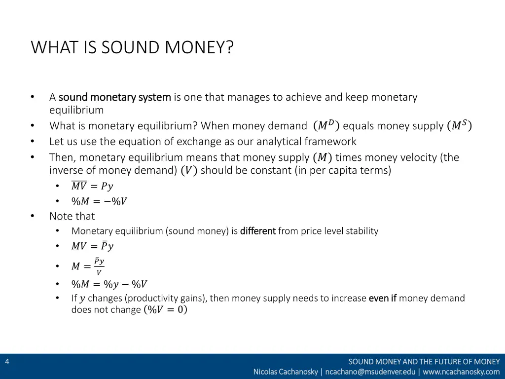 what is sound money 1