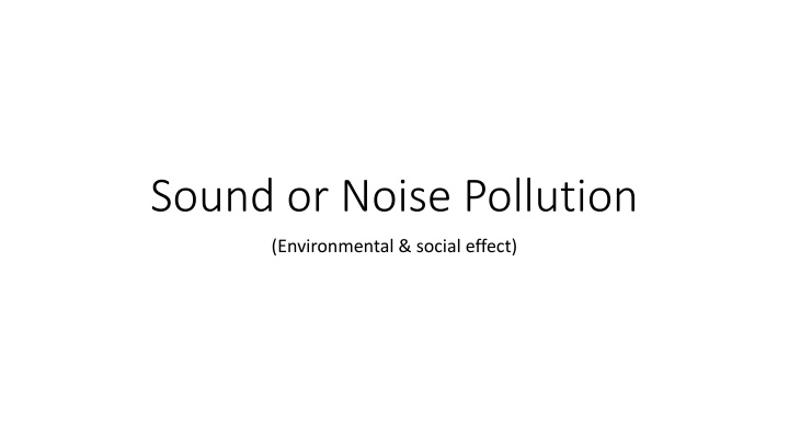 sound or noise pollution