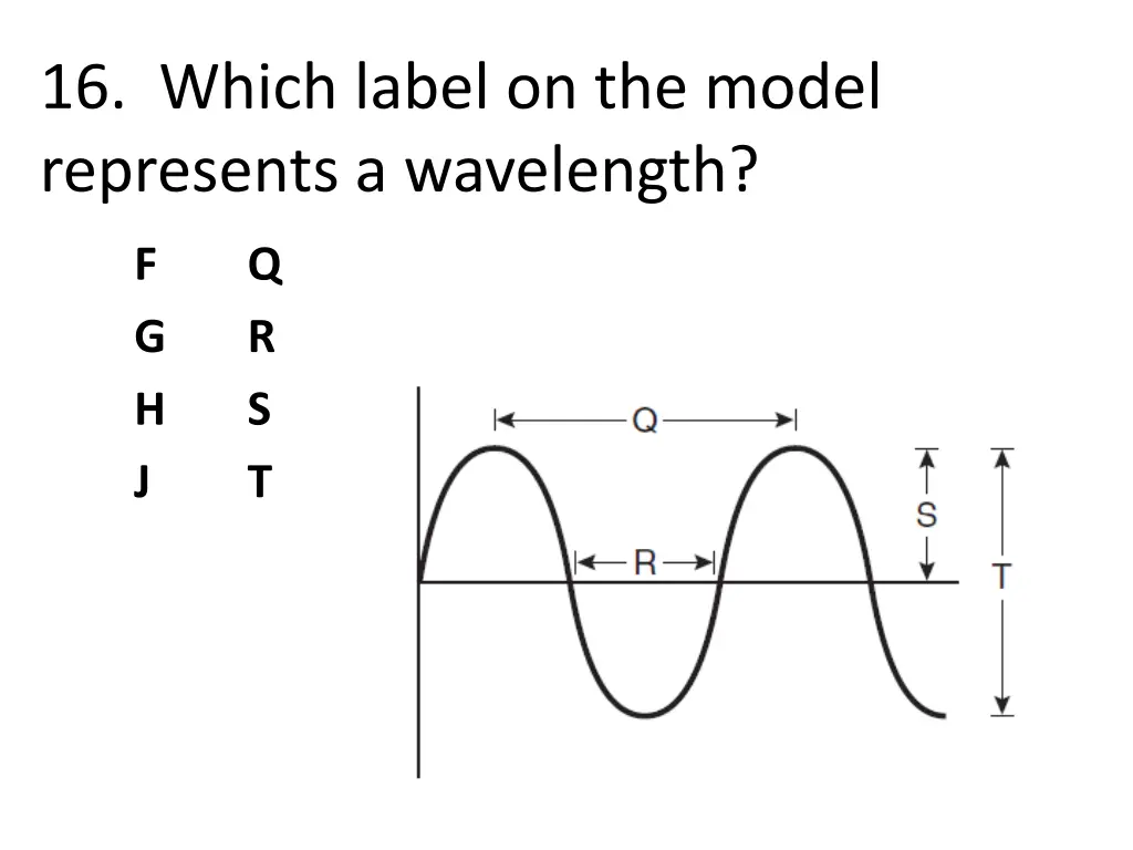 16 which label on the model represents