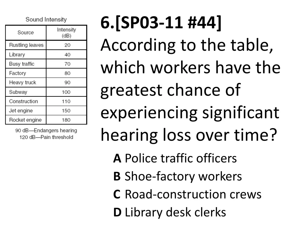 6 sp03 11 44 according to the table which workers