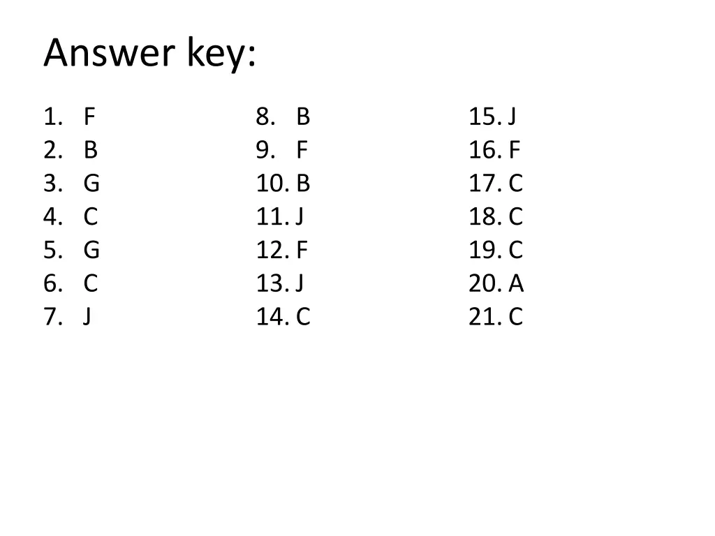 answer key