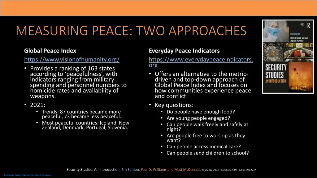 measuring peace two approaches